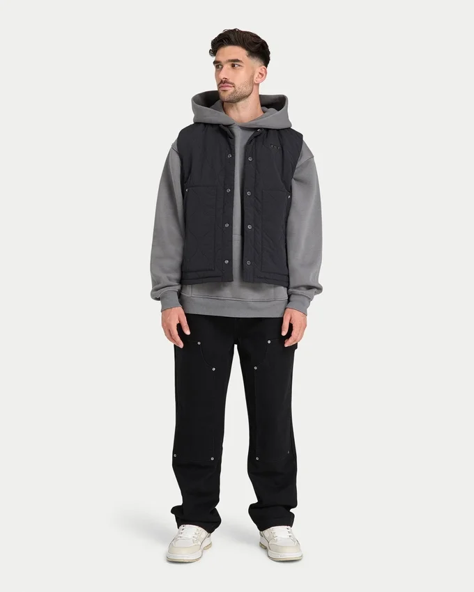 Gesteppte Utility-Weste für Herren – schwarz Gesteppte Utility-Weste für Herren – schwarz