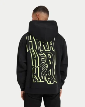 Herren-Graffiti-Hoodie in Oversize-Passform – schwarz
