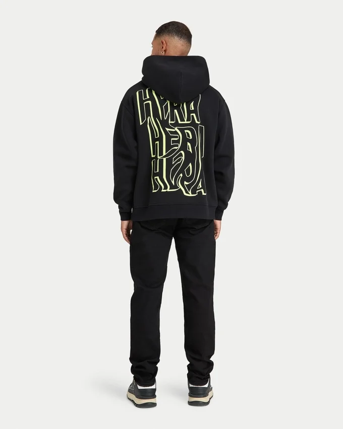 Herren-Graffiti-Hoodie in Oversize-Passform – schwarz Herren-Graffiti-Hoodie in Oversize-Passform – schwarz