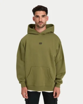 Herren-Hoodie „Collective“ in Oversize-Passform – olivgrün