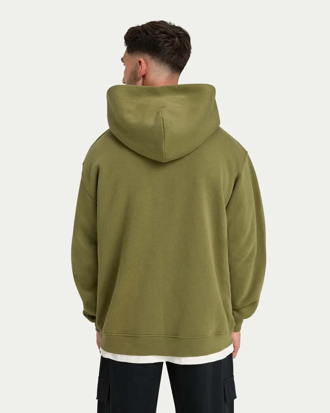 Herren-Hoodie „Collective“ in Oversize-Passform – olivgrün Herren-Hoodie „Collective“ in Oversize-Passform – olivgrün