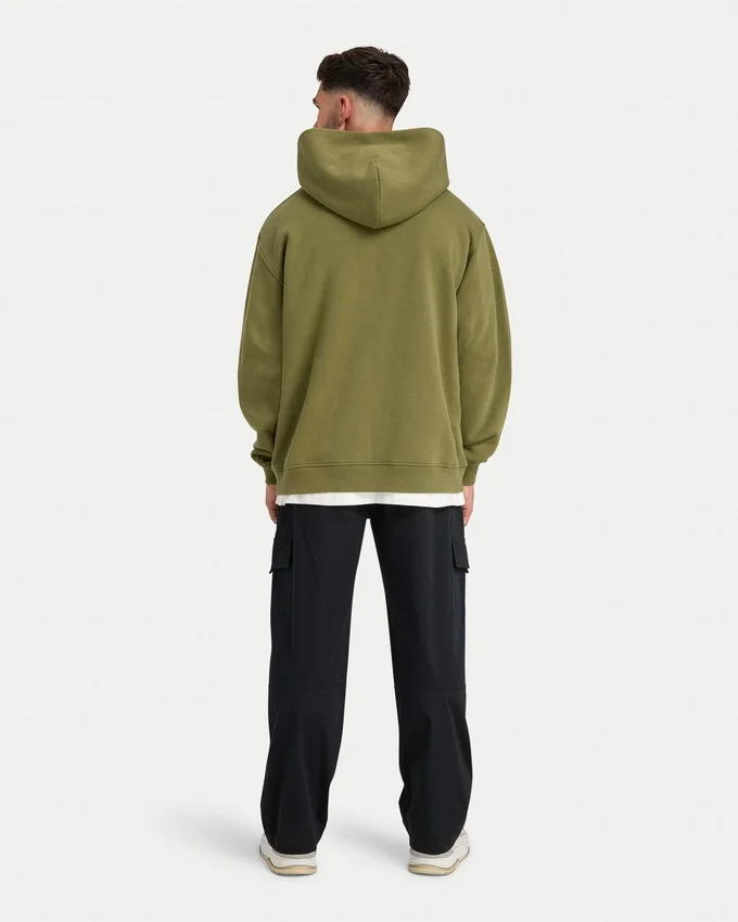 Herren-Hoodie „Collective“ in Oversize-Passform – olivgrün Herren-Hoodie „Collective“ in Oversize-Passform – olivgrün