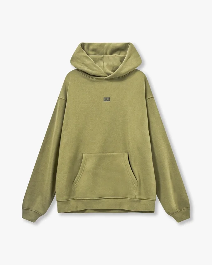 Herren-Hoodie „Collective“ in Oversize-Passform – olivgrün Herren-Hoodie „Collective“ in Oversize-Passform – olivgrün