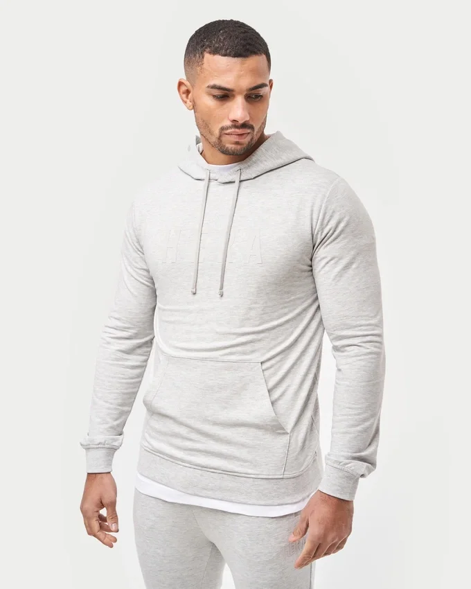 Herren-Hoodie in Slim-Fit-Passform – Grau meliert Herren-Hoodie in Slim-Fit-Passform – Grau meliert