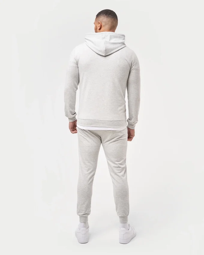 Herren-Hoodie in Slim-Fit-Passform – Grau meliert Herren-Hoodie in Slim-Fit-Passform – Grau meliert