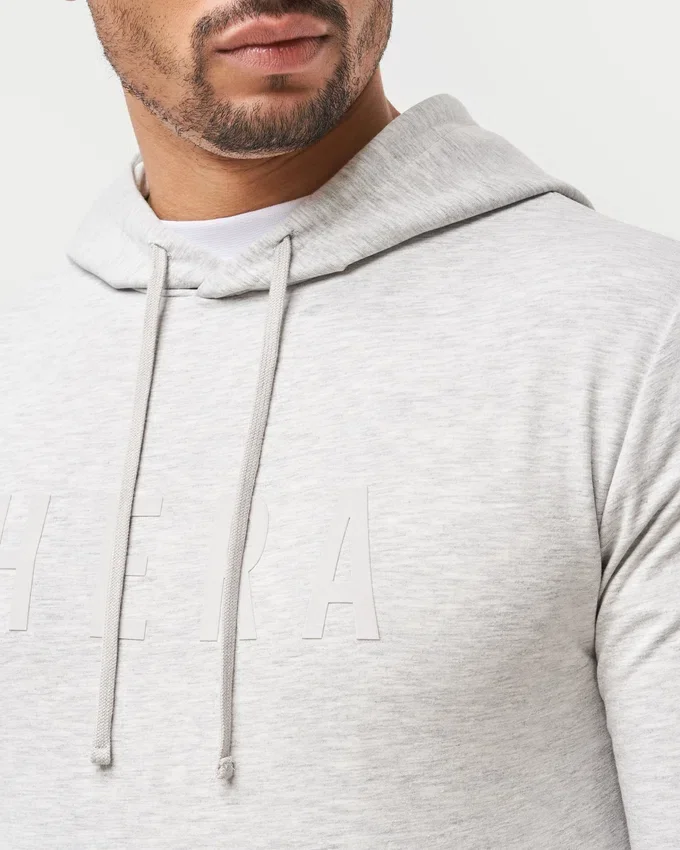 Herren-Hoodie in Slim-Fit-Passform – Grau meliert Herren-Hoodie in Slim-Fit-Passform – Grau meliert