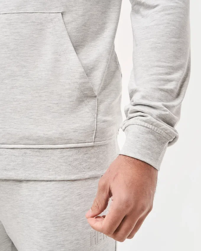 Herren-Hoodie in Slim-Fit-Passform – Grau meliert Herren-Hoodie in Slim-Fit-Passform – Grau meliert