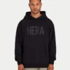 Herren-Label-Hoodie – schwarz