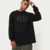 Herren-Label-Langarm-T-Shirt – schwarz Herren-Label-Langarm-T-Shirt – schwarz