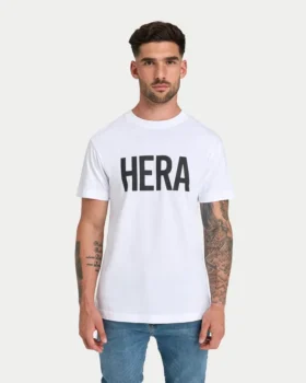 Herren-Label-T-Shirt in Regular-Fit – Weiß