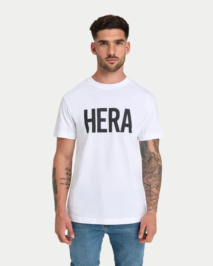 Herren-Label-T-Shirt in Regular-Fit – Weiß Herren-Label-T-Shirt in Regular-Fit – Weiß