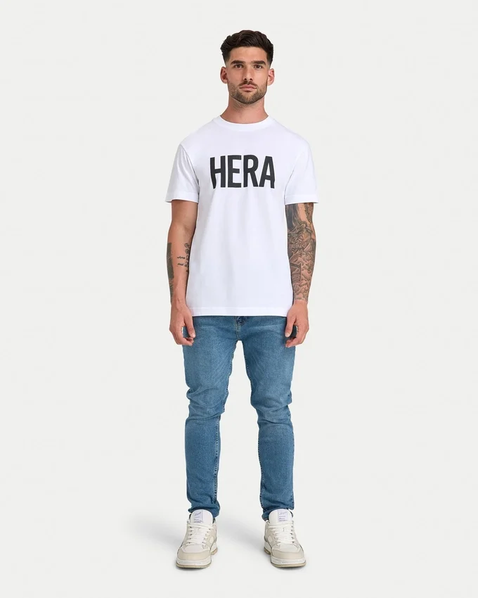Herren-Label-T-Shirt in Regular-Fit – Weiß Herren-Label-T-Shirt in Regular-Fit – Weiß