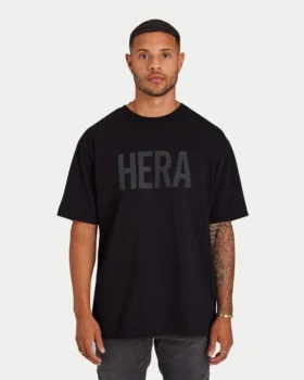 Herren-Label-T-Shirt – schwarz