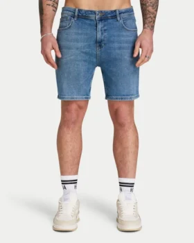 Herren-Shorts in Slim-Fit – Mittelblau