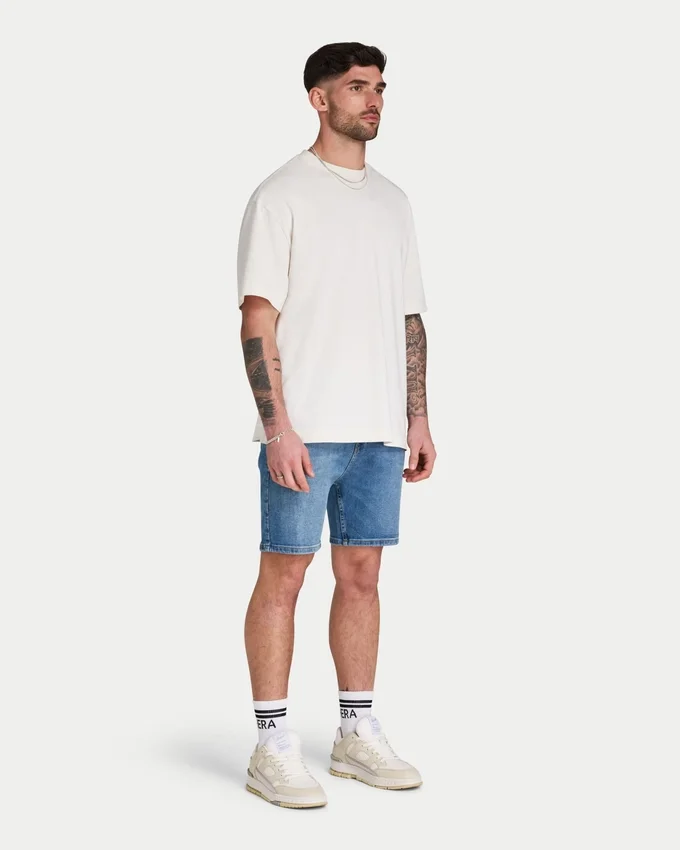Herren-Shorts in Slim-Fit – Mittelblau Herren-Shorts in Slim-Fit – Mittelblau