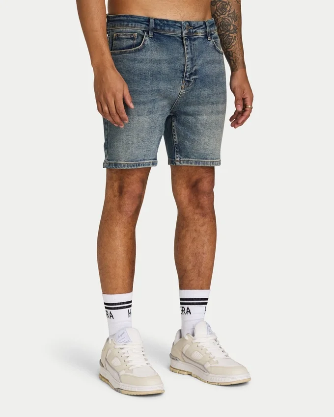 Herren-Slim-Fit-Shorts – Blue Sand Herren-Slim-Fit-Shorts – Blue Sand