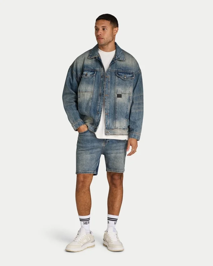 Herren-Slim-Fit-Shorts – Blue Sand Herren-Slim-Fit-Shorts – Blue Sand