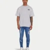 Herren-Spray-On-Jeans mit Rissen – Mittelblau Herren-Spray-On-Jeans mit Rissen – Mittelblau