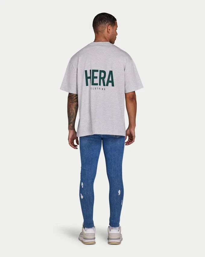 Herren-Spray-On-Jeans mit Rissen – Mittelblau Herren-Spray-On-Jeans mit Rissen – Mittelblau