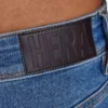 Herren-Spray-On-Jeans mit Rissen – Mittelblau Herren-Spray-On-Jeans mit Rissen – Mittelblau