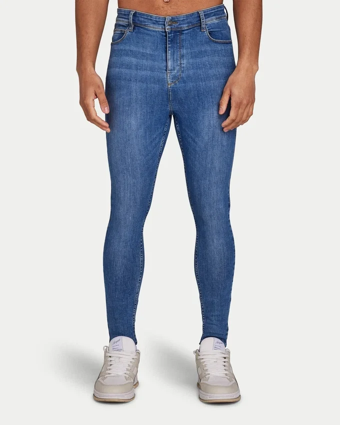 Herren-Spray-On-Jeans – Mittelblau Herren-Spray-On-Jeans – Mittelblau