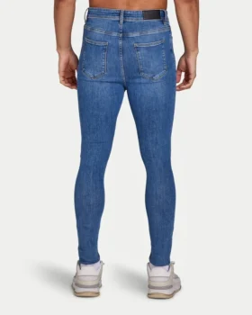 Herren-Spray-On-Jeans – Mittelblau