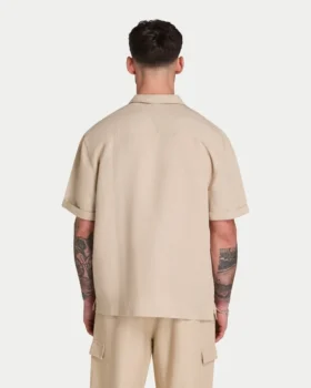 Kurzarm-Shorts-Hemd aus Leinen für Herren