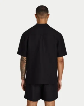 Kurzarm-Shorts-Hemd aus Leinen für Herren