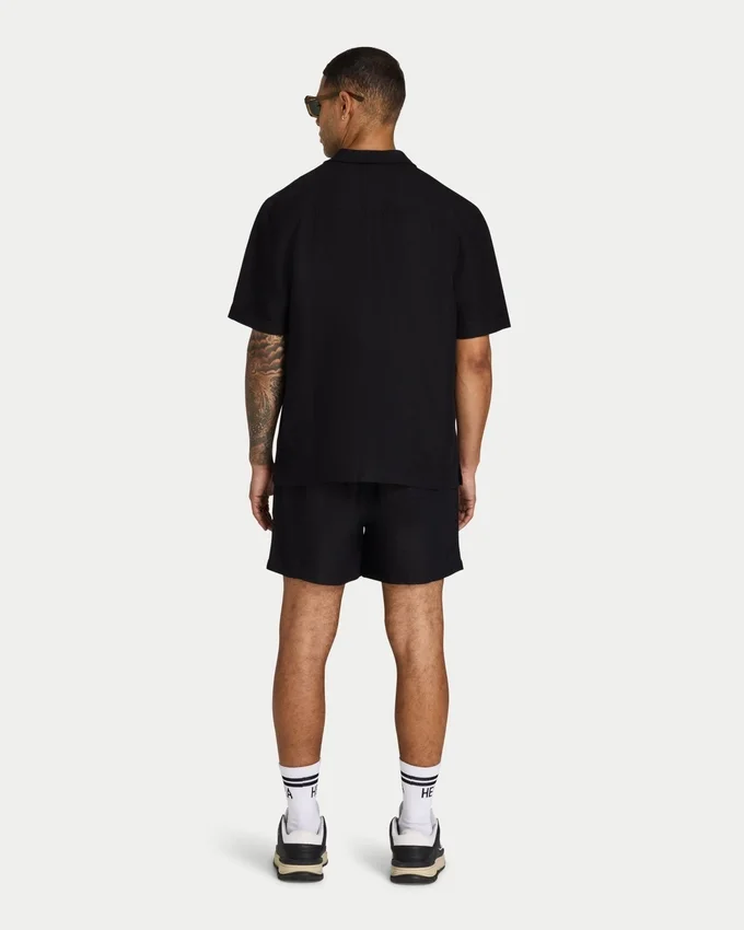 Kurzarm-Shorts-Hemd aus Leinen für Herren Kurzarm-Shorts-Hemd aus Leinen für Herren