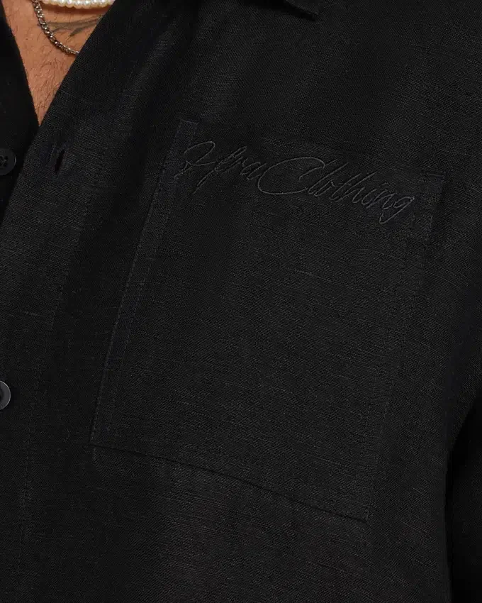 Kurzarm-Shorts-Hemd aus Leinen für Herren Kurzarm-Shorts-Hemd aus Leinen für Herren