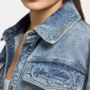 Kurzärmeliges Denim-Shirt für Damen in Shorts Kurzärmeliges Denim-Shirt für Damen in Shorts