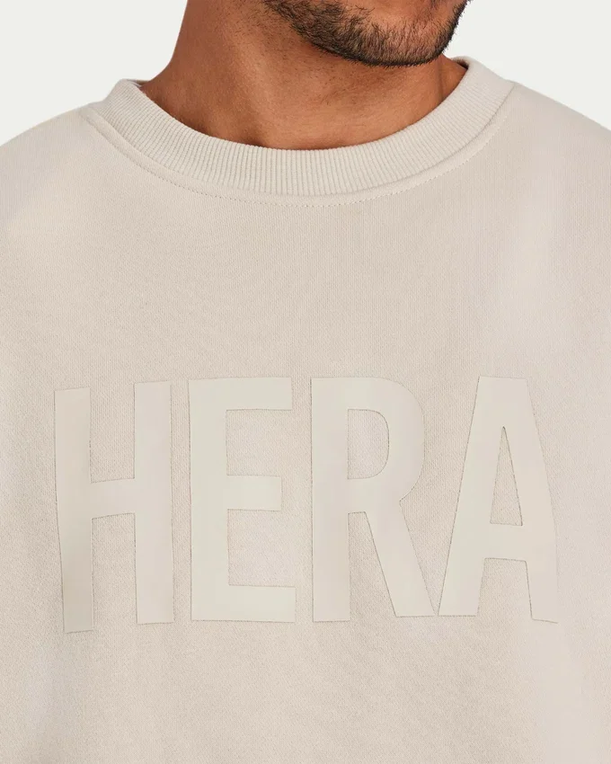 Label-Sweatshirt für Herren – Oatmeal Label-Sweatshirt für Herren – Oatmeal