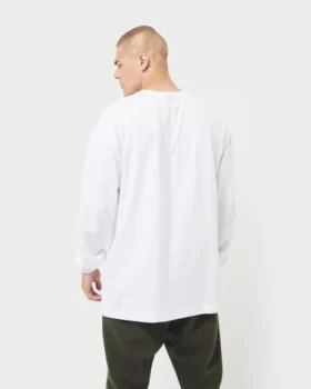 Langarm-T-Shirt der Herrenmarke – weiß