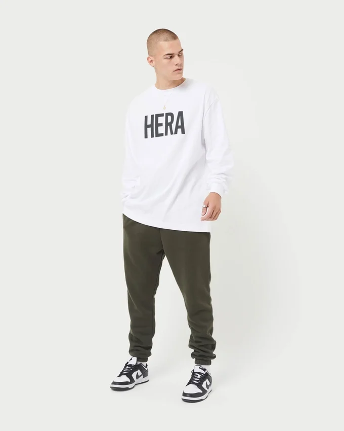 Langarm-T-Shirt der Herrenmarke – weiß Langarm-T-Shirt der Herrenmarke – weiß