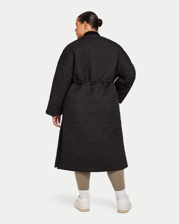 Lange Daunenjacke für Damen – schwarz Lange Daunenjacke für Damen – schwarz