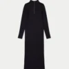 Langärmliges Midi-Kleid für Damen – schwarz Langärmliges Midi-Kleid für Damen – schwarz