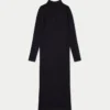 Langärmliges Midi-Kleid für Damen – schwarz Langärmliges Midi-Kleid für Damen – schwarz