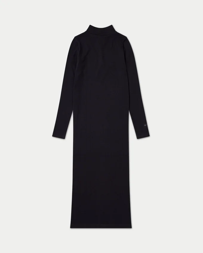 Langärmliges Midi-Kleid für Damen – schwarz Langärmliges Midi-Kleid für Damen – schwarz