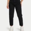 Mom-Jeans für Damen – gewaschenes Schwarz Mom-Jeans für Damen – gewaschenes Schwarz