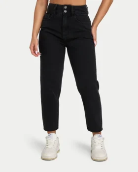 Mom-Jeans für Damen – gewaschenes Schwarz