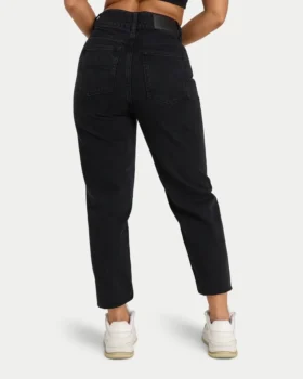 Mom-Jeans für Damen – gewaschenes Schwarz