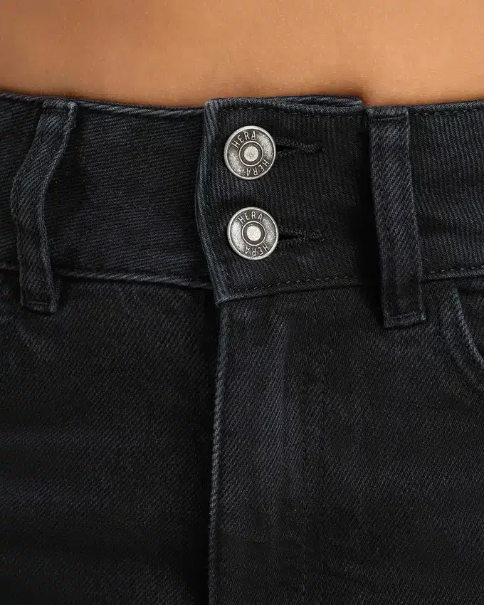 Mom-Jeans für Damen – gewaschenes Schwarz Mom-Jeans für Damen – gewaschenes Schwarz