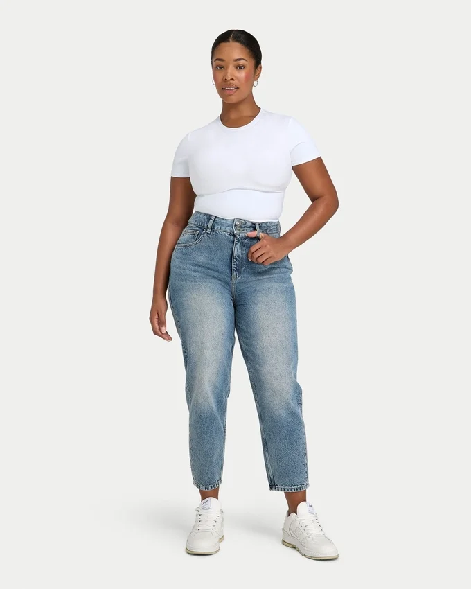Mom-Jeans für Damen – Mid Wash Mom-Jeans für Damen – Mid Wash