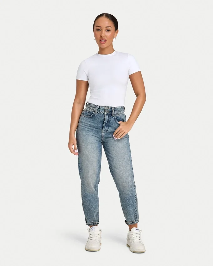 Mom-Jeans für Damen – Mid Wash Mom-Jeans für Damen – Mid Wash