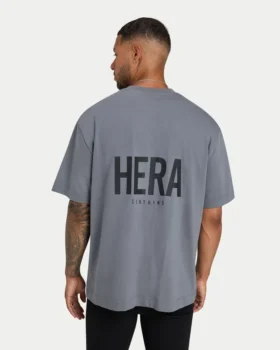 Oversized-Basic-T-Shirt für Herren – Anthrazitgrau