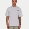Oversized-Basic-T-Shirt für Herren – grau meliert