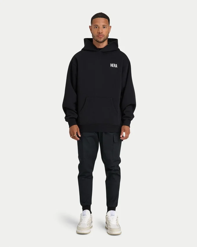 Oversized-Hoodie für Herren – schwarz Oversized-Hoodie für Herren – schwarz