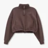 Rewear Collective – kurzes Sweatshirt – schieferbraun