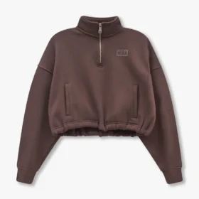 Rewear Collective – kurzes Sweatshirt – schieferbraun